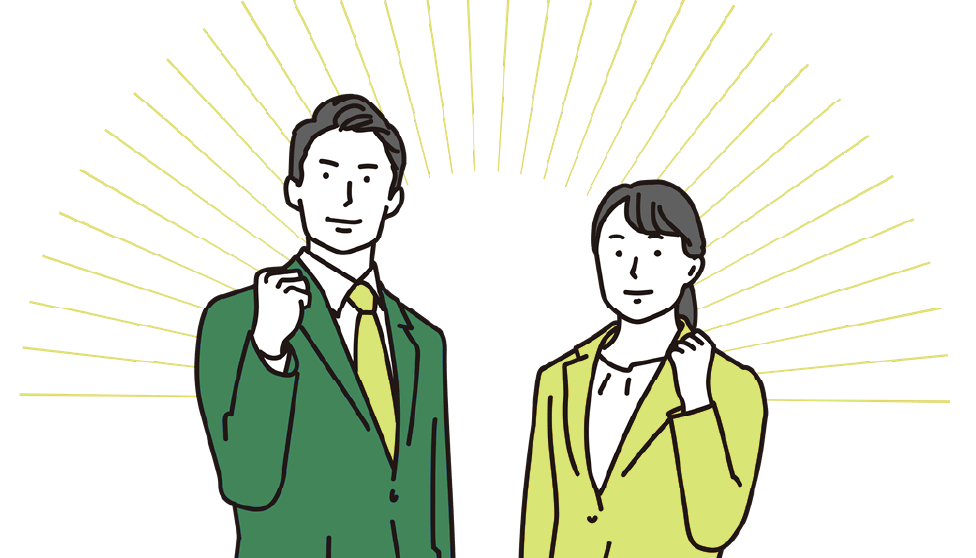 ガッツポーズする人たちの画像